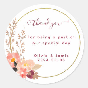 Perzik Schattigee Ronde Sticker