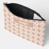 Perzik Schotse Ruit Klaver Retro Kleur Etui (Open)