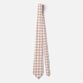 Perzik Schotse ruit Retro Kleur Necktie Stropdas (Voorkant)