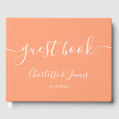 Perzik Signature Script Trouwen Gastenboek (Voorkant)