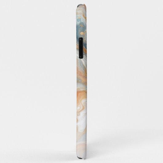 Perzik Sinaasappel Blauwgroen Blauw Goud Marmeren Case-Mate iPhone Case (Achterkant/rechts)