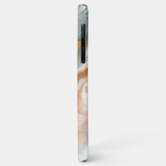 Perzik Sinaasappel Blauwgroen Blauw Goud Marmeren  Case-Mate iPhone Case (Achterkant/links)