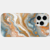 Perzik Sinaasappel Blauwgroen Blauw Goud Marmeren  Case-Mate iPhone Case (Achterkant (horizontaal))