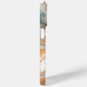 Perzik Sinaasappel Blauwgroen Blauw Goud Marmeren  Case-Mate iPhone Case (Achterkant / Rechts)