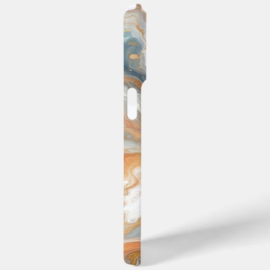 Perzik Sinaasappel Blauwgroen Blauw Goud Marmeren Case-Mate iPhone Case (Achterkant / Rechts)