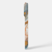 Perzik Sinaasappel Blauwgroen Blauw Wit Goud Marme iPhone Hoesje (Linkerkant)