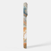 Perzik Sinaasappel Blauwgroen Blauw Wit Goud Marme iPhone Hoesje (Rechterkant)