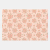 Perzik Sinaasappel Bloemen Bloemen Inpakpapier Vel (Voorkant 3)