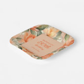  Perzik Sinaasappel Bloemen Rozen 50e Verjaardag Papieren Bordje (Gebogen)