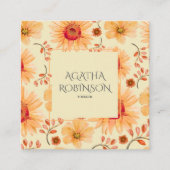 Perzik Sinaasappel Bloemist Vierkante Visitekaartje (Voorkant)