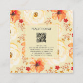 Perzik Sinaasappel Bloemist Vierkante Visitekaartje (Achterkant)