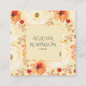 Perzik Sinaasappel Bloemist Vierkante Visitekaartje (Voorkant)