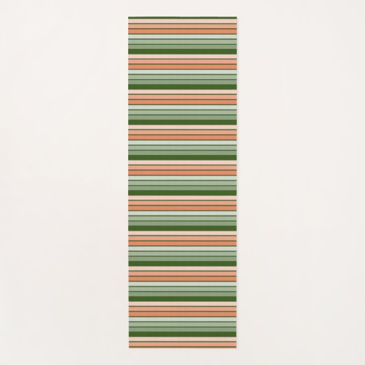 Perzik Sinaasappel en groene streep Yogamat (Voorkant)
