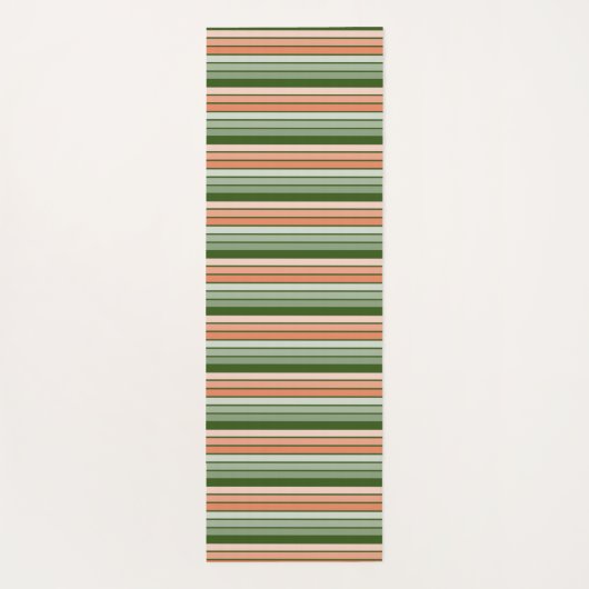 Perzik Sinaasappel en groene streep Yogamat (Achterkant)