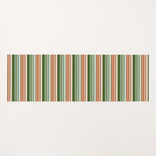 Perzik Sinaasappel en groene streep Yogamat (Voorkant (horizontaal))