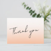 Perzik Sinaasappel Fuzz Elegant Handgeschreven Bru Bedankkaart (Staand voorkant)