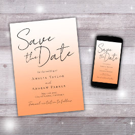 Perzik Sinaasappel Fuzz Elegant Minimaal Script Br Save The Date