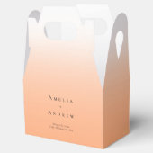 Perzik Sinaasappel Fuzz Elegant Modern Bruiloft Bedankdoosjes (Geopend)