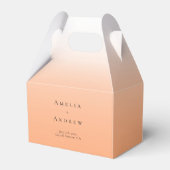 Perzik Sinaasappel Fuzz Elegant Modern Bruiloft Bedankdoosjes (Voorkant Zijde)