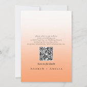 Perzik Sinaasappel Fuzz Elegante Foto QR Code Brui Kaart (Achterkant)