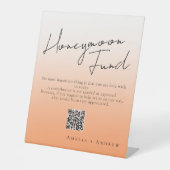 Perzik Sinaasappel Fuzz Minimaal Script Elegant Br Reclamebord Met Voetstuk (Voorkant)