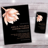 Perzik Sinaasappel Fuzz Moderne Waterverf Bloemenb Kaart