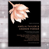 Perzik Sinaasappel Fuzz Moderne Waterverf Bloemenb Kaart