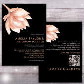 Perzik Sinaasappel Fuzz Moderne Waterverf Bloemenb Kaart