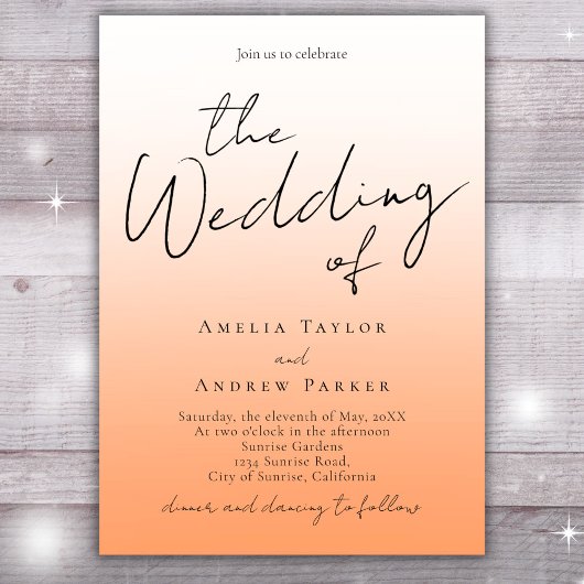 Perzik Sinaasappel Fuzz Script Elegant QR Code Bru Kaart