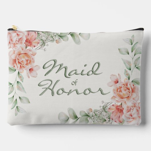 Perzik Sinaasappel Koraal Bloemen Maid van Eer Etui (Voorkant)