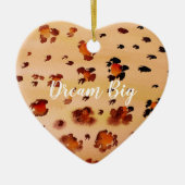 Perzik Sinaasappel Luipaard Print Waterverf Keramisch Ornament (Voorkant)