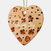 Perzik Sinaasappel Luipaard Print Waterverf Keramisch Ornament (Links)