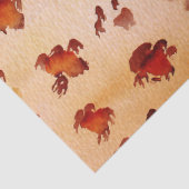 Perzik Sinaasappel Luipaard Print Waterverf Tissuepapier (Detail)