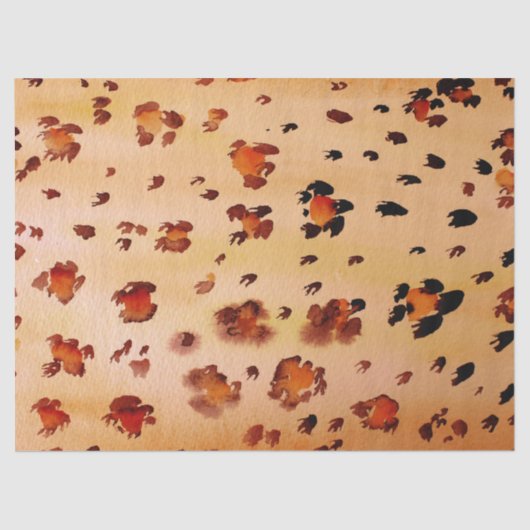 Perzik Sinaasappel Luipaard Print Waterverf Tissuepapier (Voorkant)