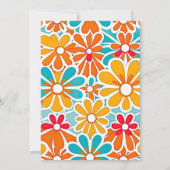 Perzik Sinaasappel Retro Wave Groovy 70s bruiloft Save The Date (Achterkant)