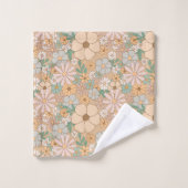 Perzik Sinaasappel Roze Grijs Bloemen Bad Handdoek (Wasdoekje)