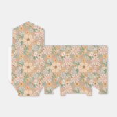 Perzik Sinaasappel, Roze Grijs, Bloemen Bedankdoosjes (Uitgevouwen)