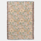 Perzik Sinaasappel Roze Grijs Bloemen Deken (Voorkant Verticaal)