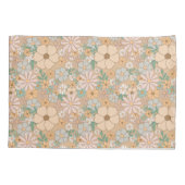 Perzik Sinaasappel Roze Grijs Bloemen Kussensloop (Achterkant)