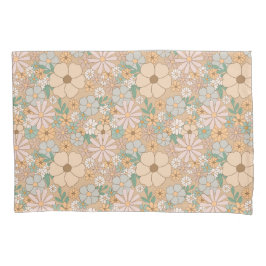 Perzik Sinaasappel Roze Grijs Bloemen Kussensloop