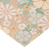 Perzik Sinaasappel Roze Grijs Bloemen Tafelkleed (Gekanteld)