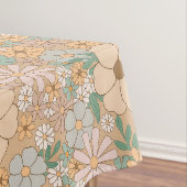 Perzik Sinaasappel Roze Grijs Bloemen Tafelkleed (Voorbeeld)