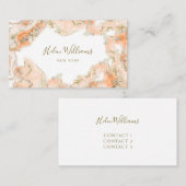 perzik sinaasappel roze inkt marmer visitekaartje (Voorkant / Achterkant)