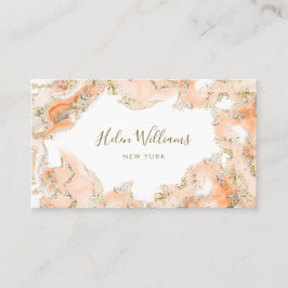 perzik sinaasappel roze inkt marmer visitekaartje