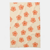 Perzik Sinaasappel Tropische Bloemen Botanische Zo Theedoek (Verticaal)