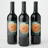 Perzik Sinaasappel Tuin Roos Flower Fun 50e Verjaa Wijn Etiket (Flessen)