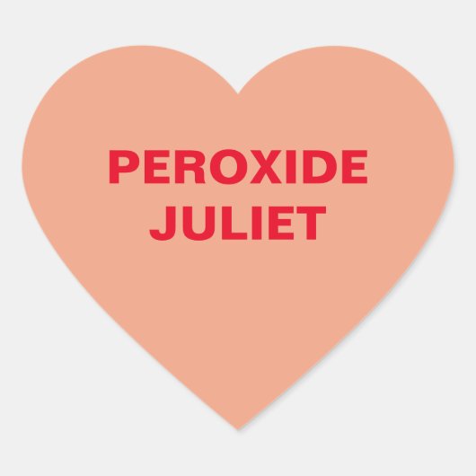 Perzik Snoep hart Sticker (Voorkant)