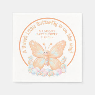 Perzik Sorbet Vlinder Zoete Baby Shower Favor Servet