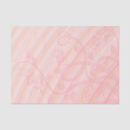 Perzik spiralen, wijnstokken en bloemen tissuepapier (Voorkant)