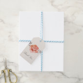 Perzik Sprookje Glitter Rozenblaadjes Bruidsdouche Cadeaulabel (Met Touw)